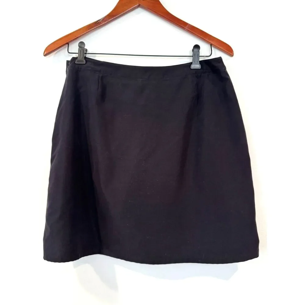 Patagonia Duway Black Activewear Skort Size 10 Zip Pocket Mini Golf